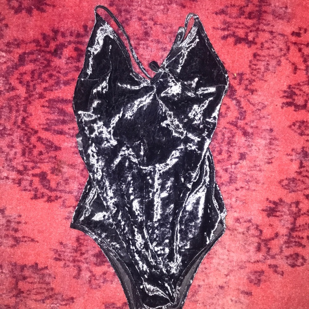 Sam Edelman Midnight Blue Velvet Bodysuit